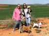 Sanchia, Elaine, Dora, Bonnie, Buddy (Juli) and Bruce, on their way from London to La Marina in Alicante, Spain.